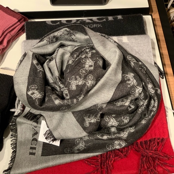 COACH Horse and Carriage Wrap Scarf - Picture 3 of 8